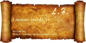 Landau Helén névjegykártya
